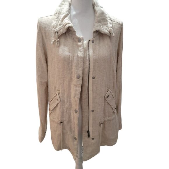 Rag Poets Jackets & Blazers - Rag‎ Poets Khaki Colored Linen Jacket Size 1X